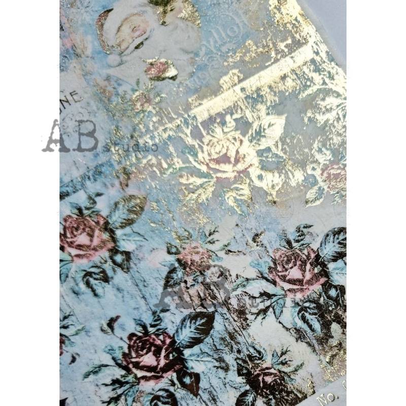 AB Studio RispapirGilded decoupage paper A4 No. 1024 hobbygarasjen.no